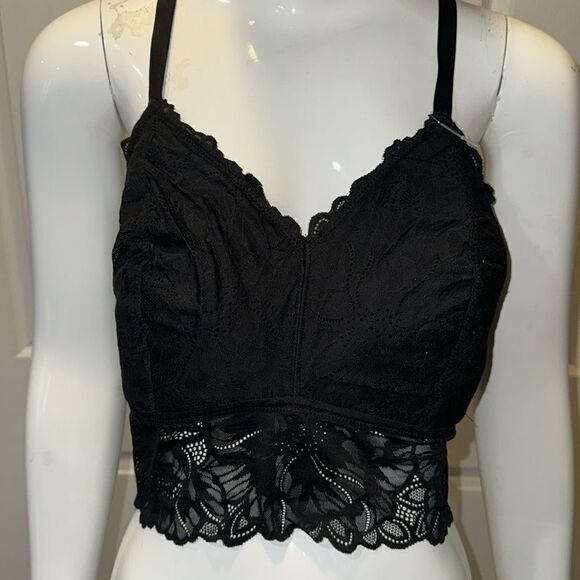 AERIE LACE RACER BACK BLACK  BRALETTE - Picture 2 of 8